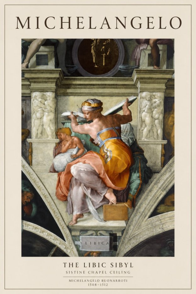 Michelangelo The Libic Sibyl No1 - Affiche