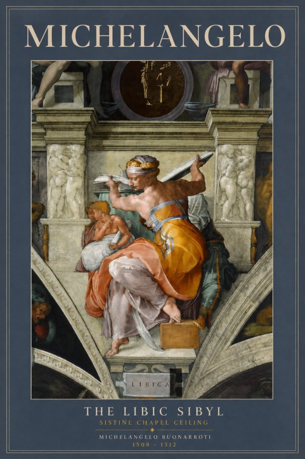 Michelangelo The Libic Sibyl No3 - Affiche
