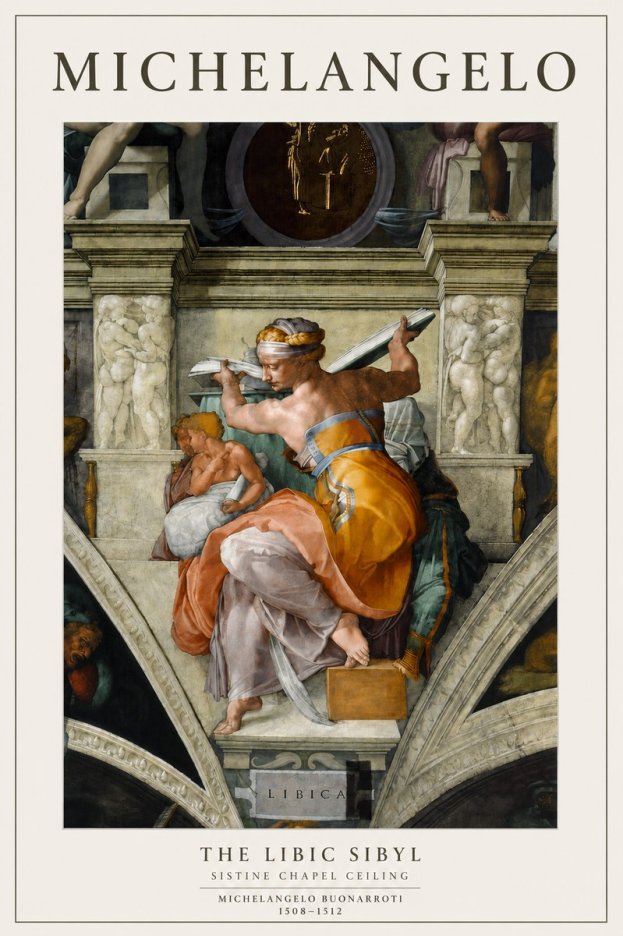 Michelangelo The Libic Sibyl No4 - Affiche