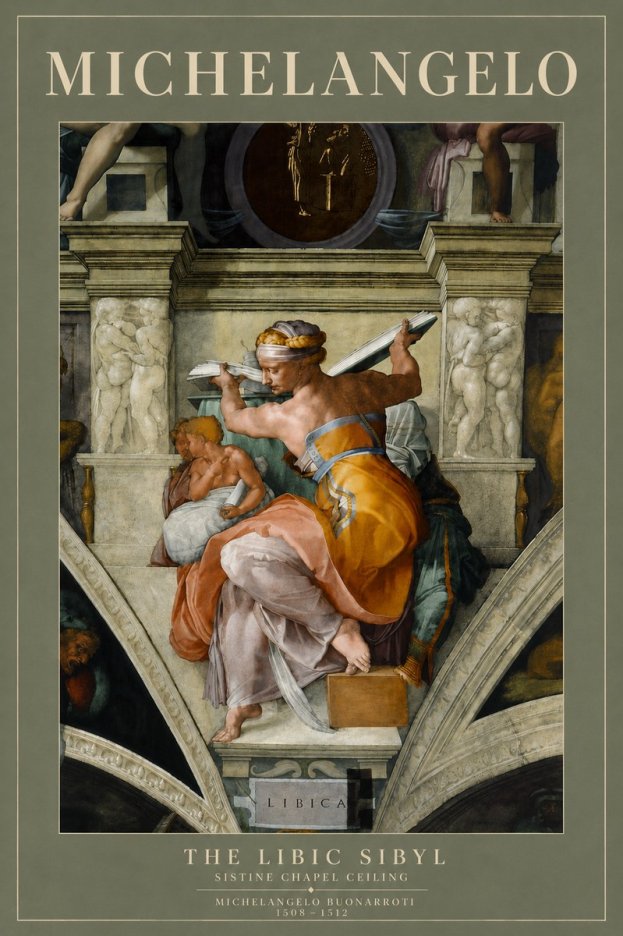 Michelangelo The Libic Sibyl No5 - Affiche