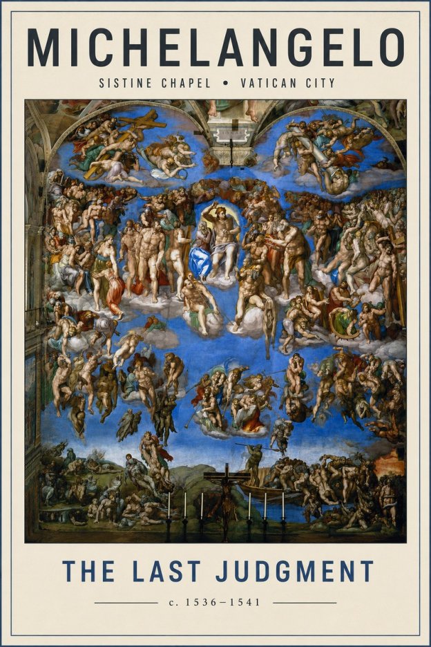 Michelangelo The Last Judgment No5 - Affiche