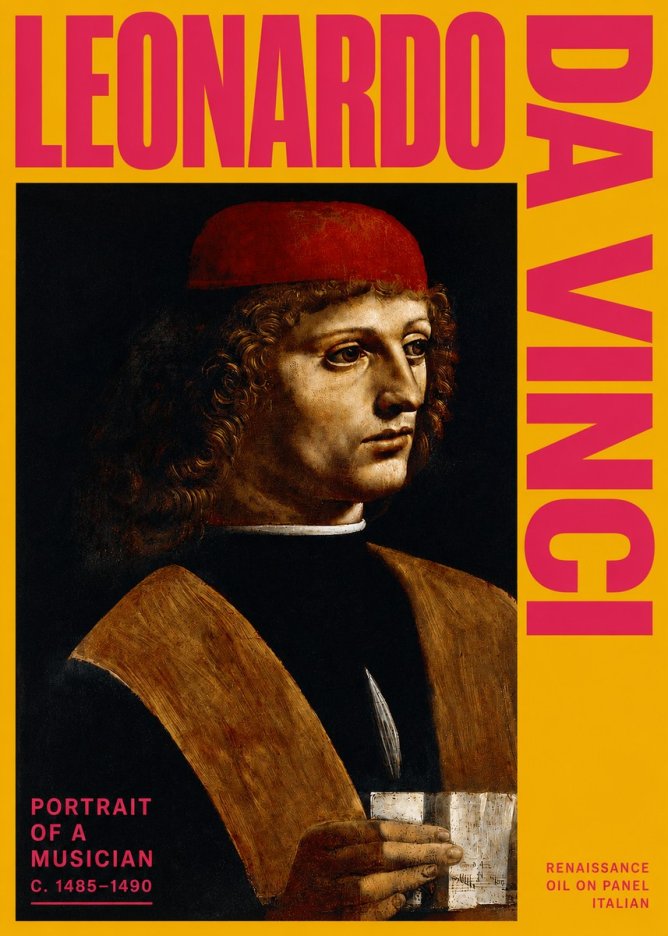 Leonardo da Vinci Portrait of a Musician No2 - Affiche