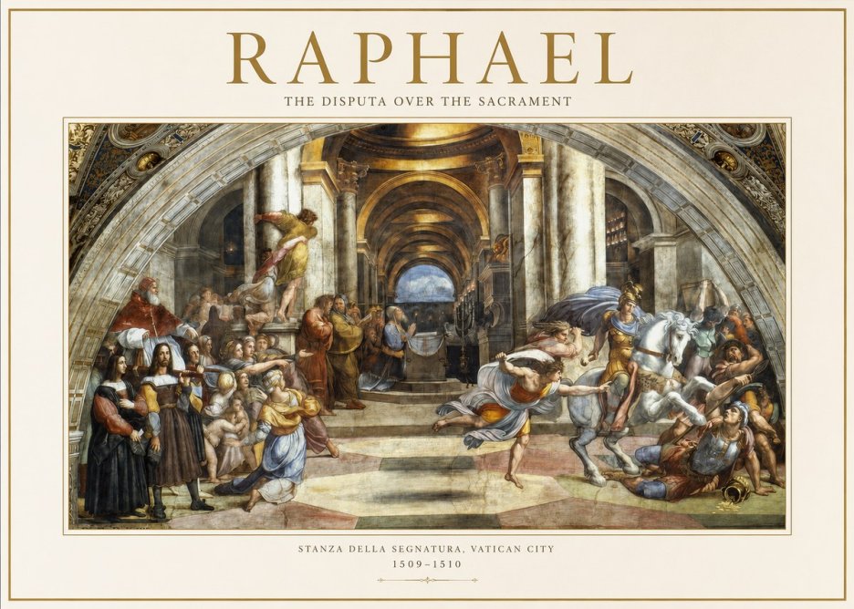 Raphael The Disputa over the Sacrament No1 - Affiche