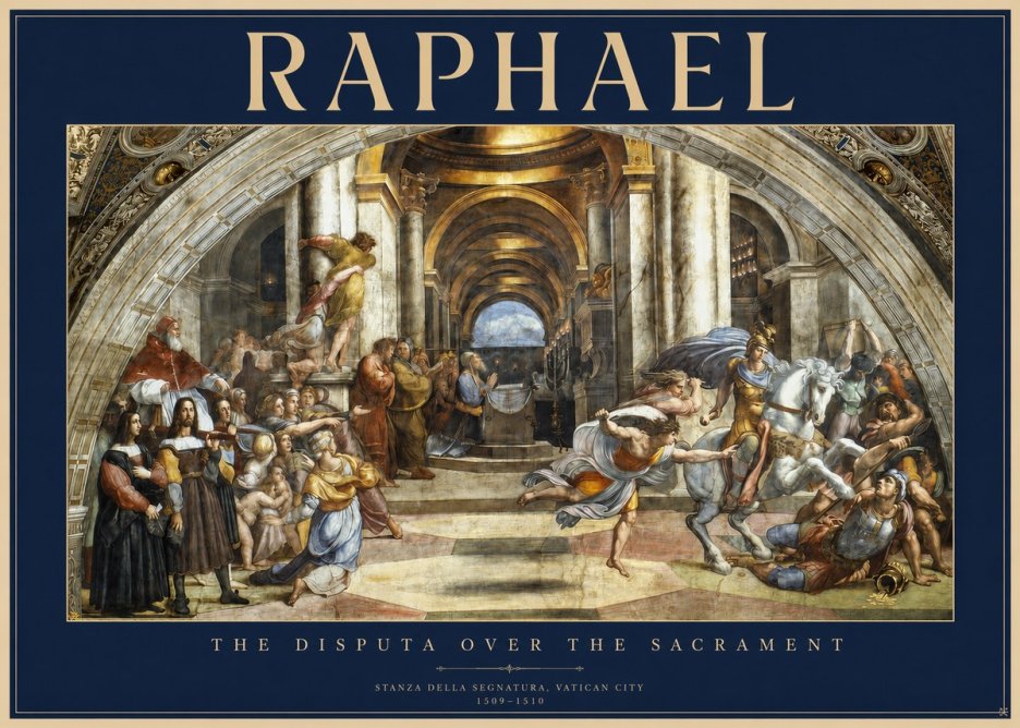Raphael The Disputa over the Sacrament No2 - Affiche