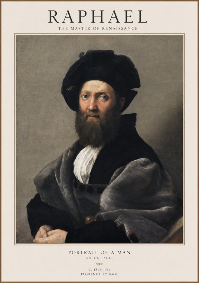 Raphael Portrait of a Man No1 - Affiche