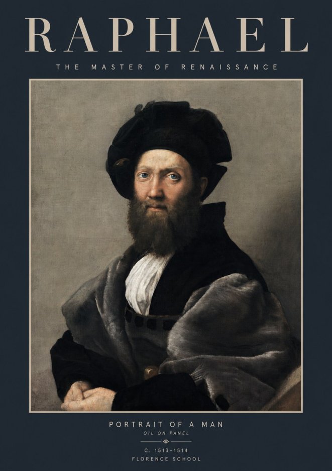 Raphael Portrait of a Man No2 - Affiche
