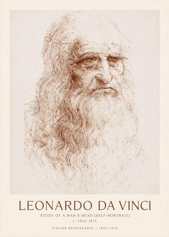 Leonardo da Vinci Self-portrait II No2 - Affiche