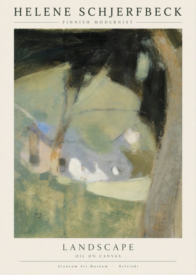 Helene Schjerfbeck Landscape with Houses No4 - Affiche