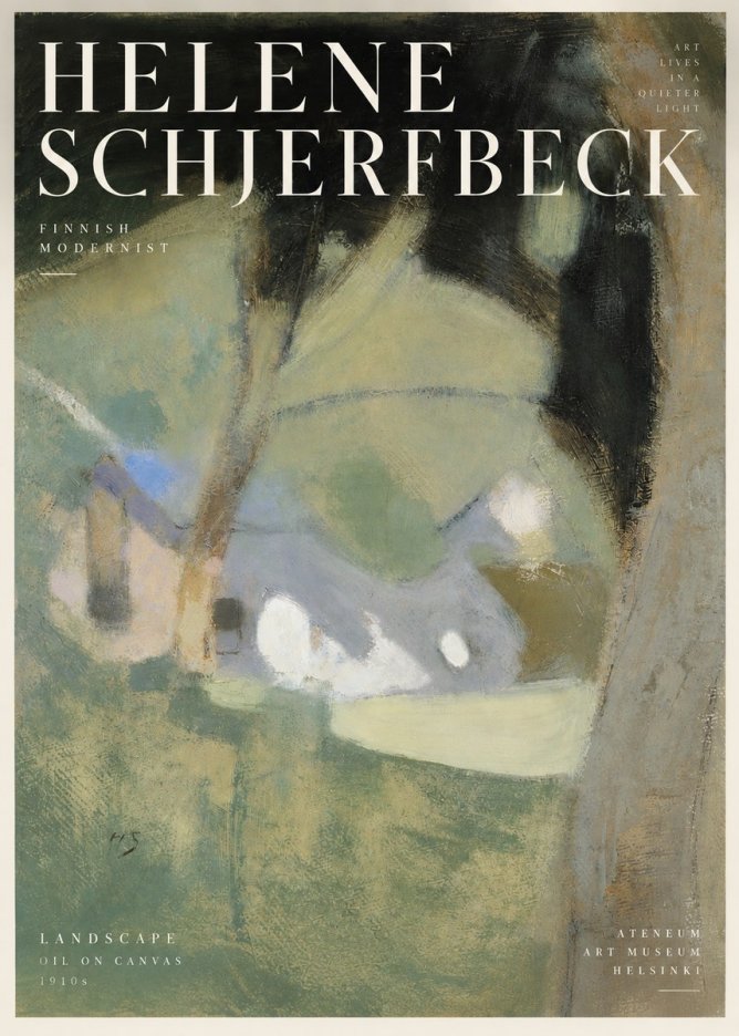 Helene Schjerfbeck Landscape with Houses No5 - Affiche