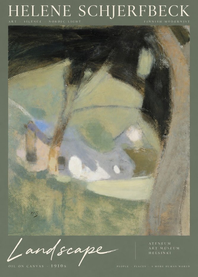 Helene Schjerfbeck Landscape with Houses No6 - Affiche