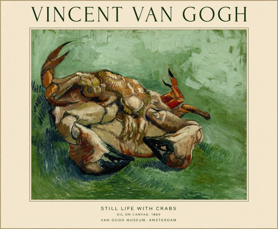 Van Gogh Still Life with Crabs No1 - Affiche