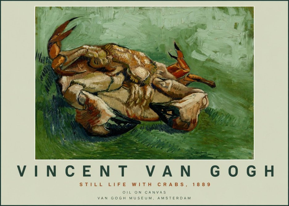 Van Gogh Still Life with Crabs No2 - Affiche