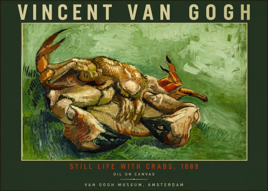 Van Gogh Still Life with Crabs No4 - Affiche