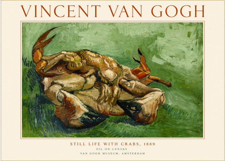 Van Gogh Still Life with Crabs No5 - Affiche