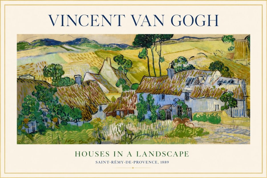Van Gogh Houses in a Landscape No1 - Affiche