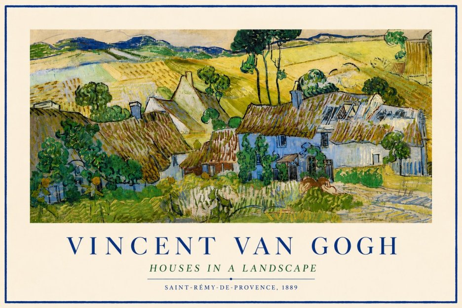 Van Gogh Houses in a Landscape No3 - Affiche