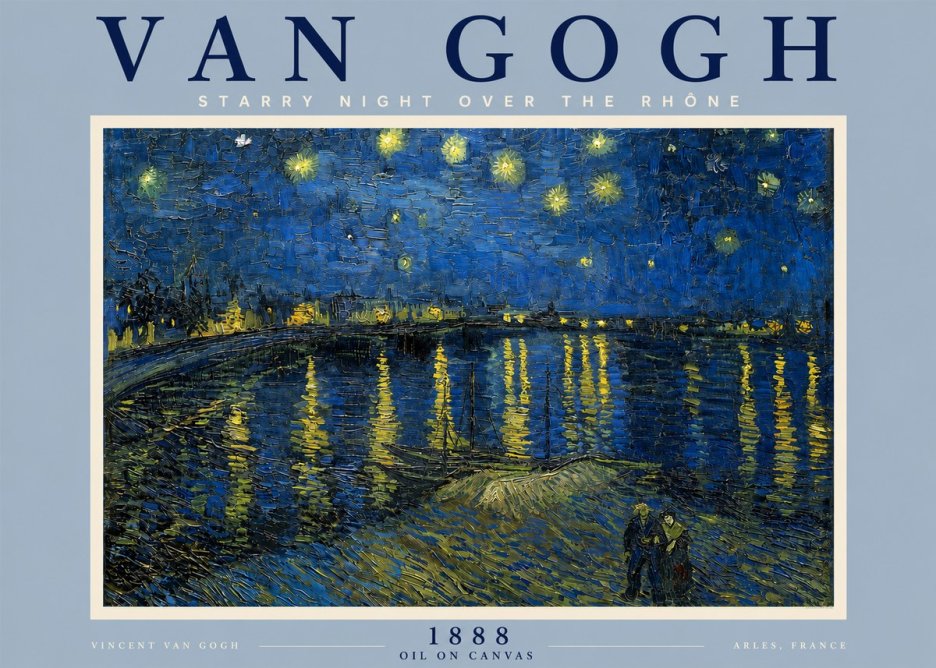 Van Gogh Starry Night over the Rhône No5 - Affiche