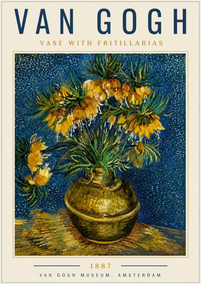 Van Gogh Vase with Fritillarias No6 - Affiche