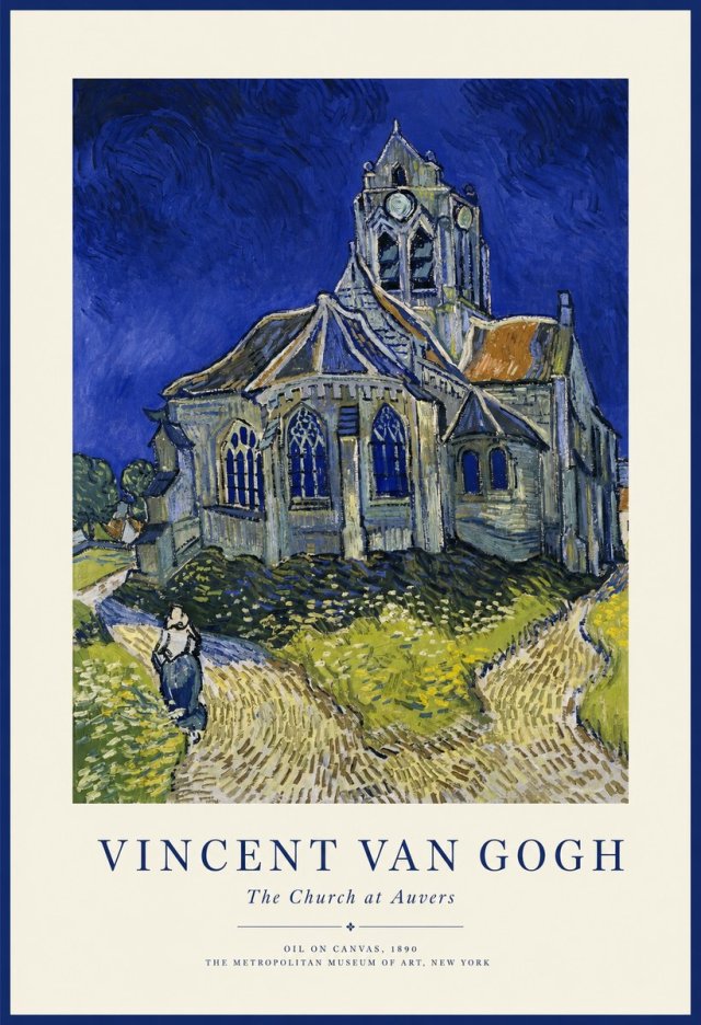 Van Gogh The Church at Auvers I No1 - Affiche