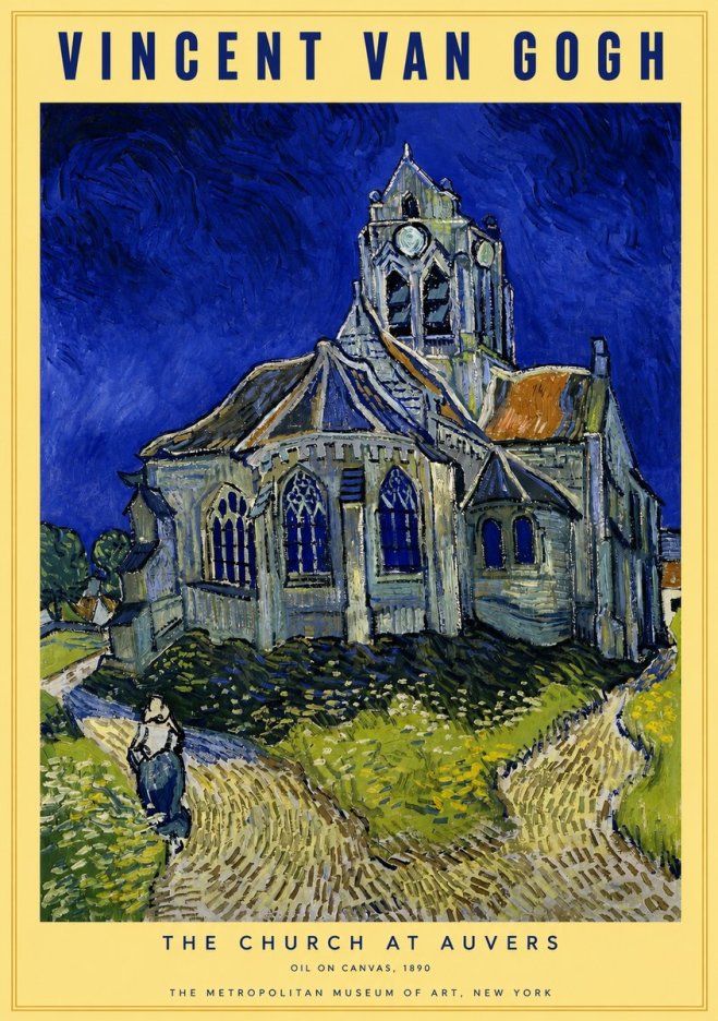 Van Gogh The Church at Auvers I No2 - Affiche