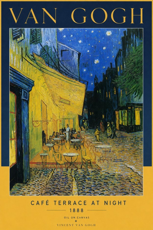 Van Gogh Café Terrace at Night No2 - Affiche