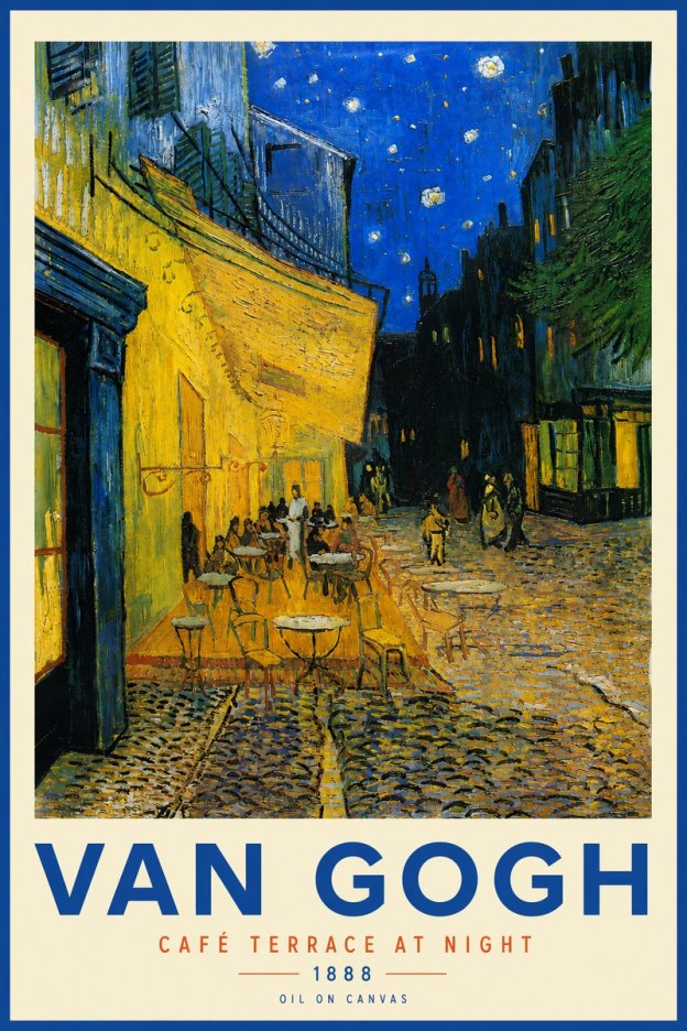 Van Gogh Café Terrace at Night No4 - Affiche
