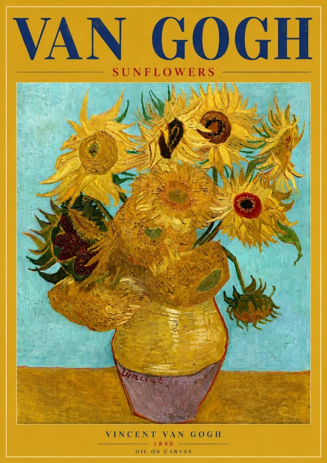 Van Gogh Sunflowers I No6 - Affiche