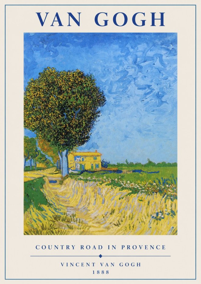 Van Gogh Country Road in Provence II No1 - Affiche