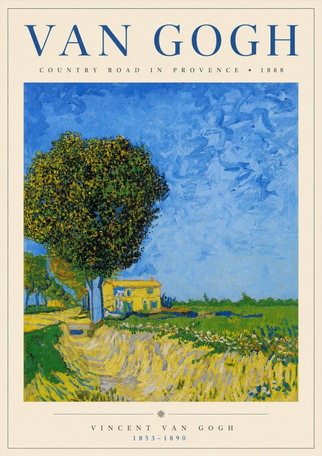 Van Gogh Country Road in Provence II No3 - Affiche