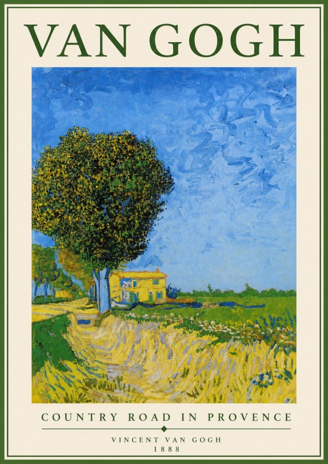 Van Gogh Country Road in Provence II No4 - Affiche