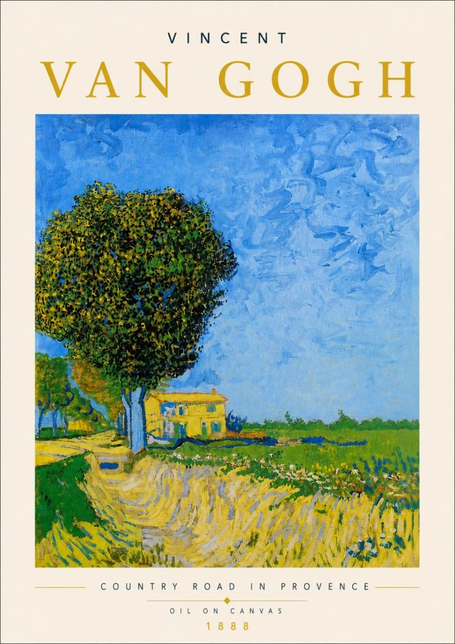 Van Gogh Country Road in Provence II No5 - Affiche