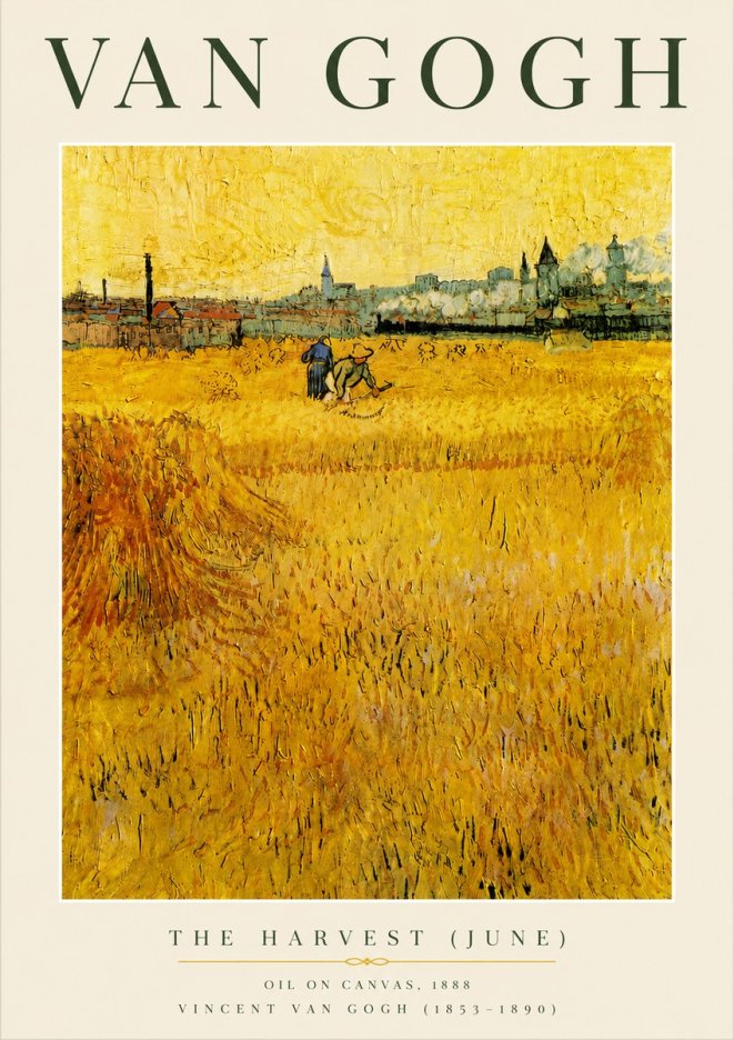 Van Gogh The Harvest (June) No6 - Affiche