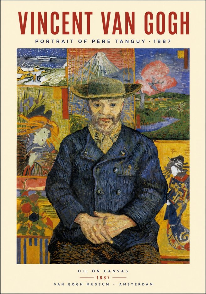 Van Gogh Portrait of Père Tanguy I No3 - Affiche
