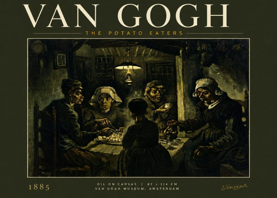 Van Gogh The Potato Eaters II No6 - Affiche