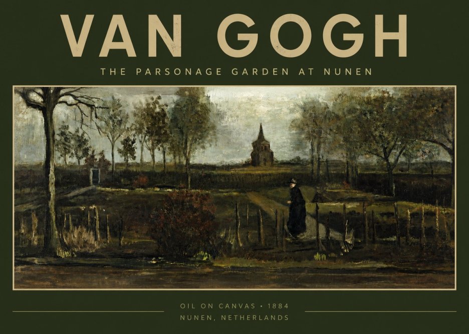 Van Gogh The Parsonage Garden at Nunen No2 - Affiche
