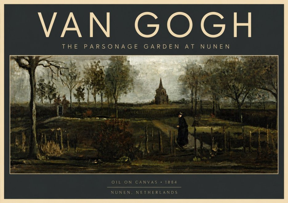 Van Gogh The Parsonage Garden at Nunen No5 - Affiche