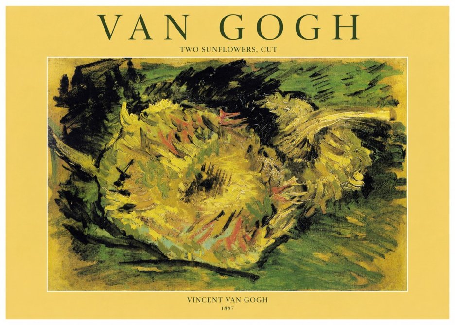 Van Gogh Two Sunflowers, Cut No1 - Affiche