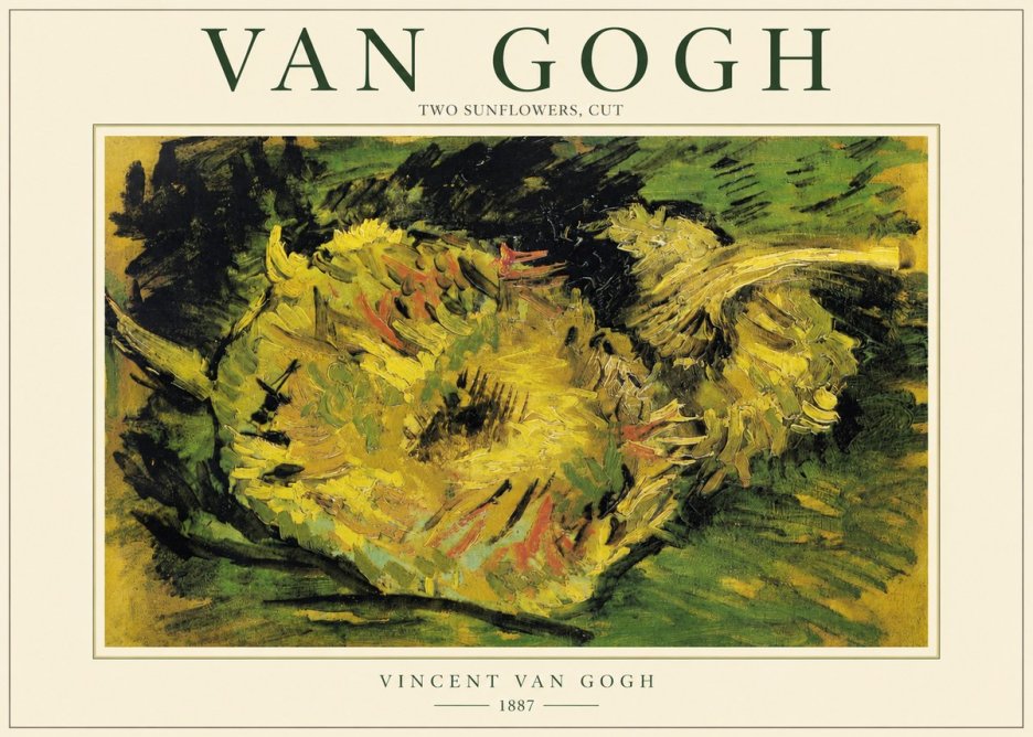 Van Gogh Two Sunflowers, Cut No2 - Affiche