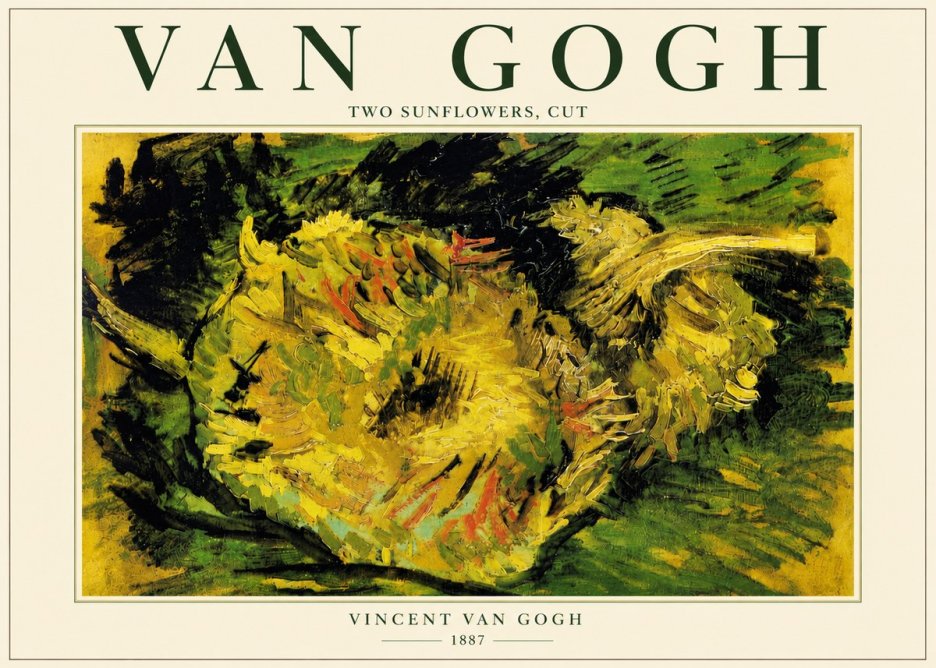 Van Gogh Two Sunflowers, Cut No5 - Affiche