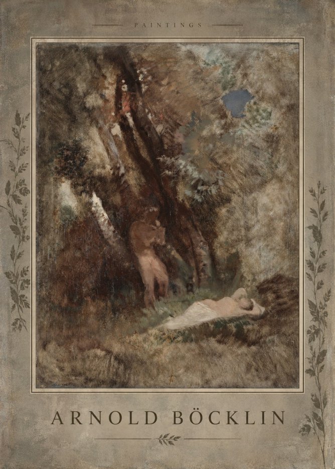Arnold Böcklin Pan Frightening a Nymph No5 - Affiche