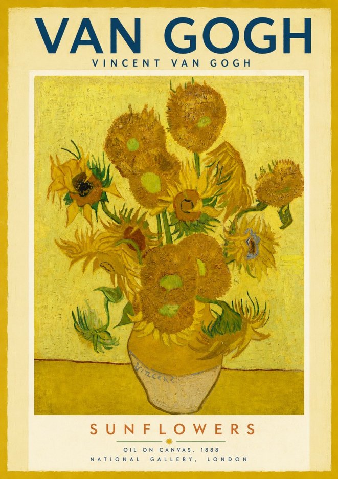 Van Gogh Sunflowers III No4 - Affiche