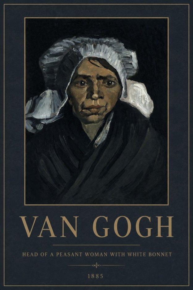 Van Gogh Head of a Peasant Woman with White Bonnet No2 - Affiche