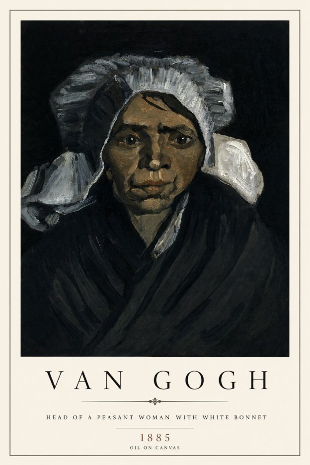 Van Gogh Head of a Peasant Woman with White Bonnet No4 - Affiche