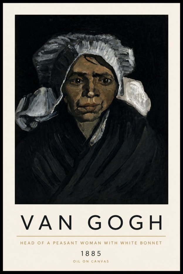 Van Gogh Head of a Peasant Woman with White Bonnet No6 - Affiche