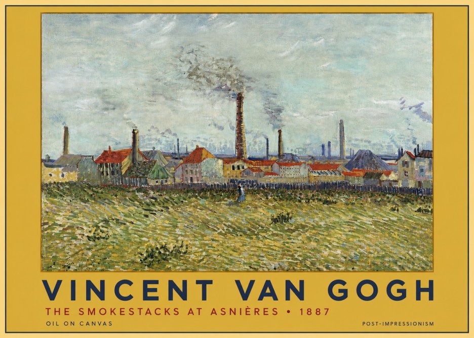 Van Gogh The Smokestacks at Asnières No3 - Affiche