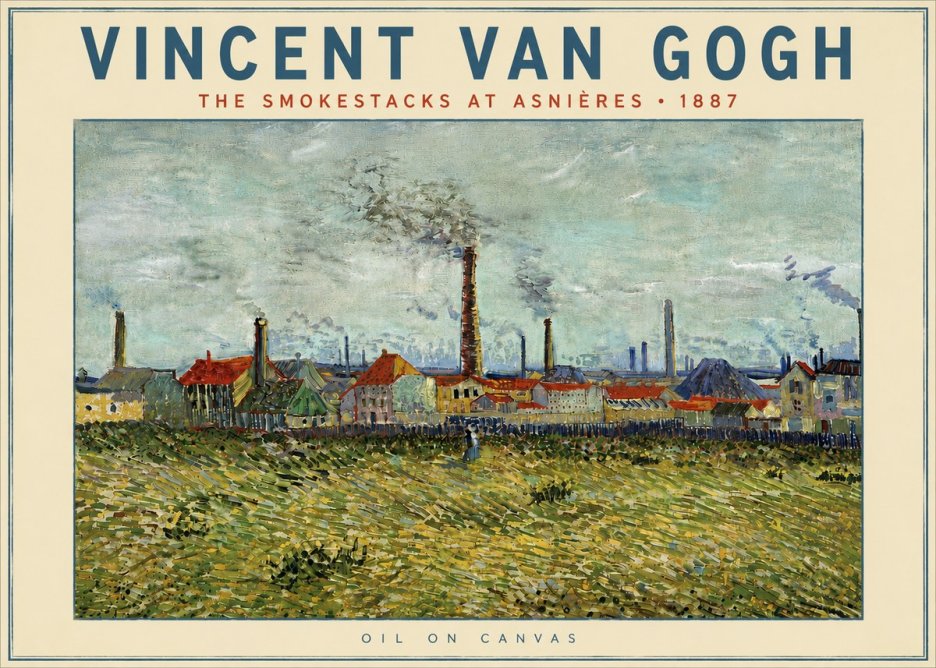 Van Gogh The Smokestacks at Asnières No5 - Affiche
