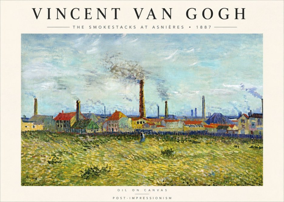 Van Gogh The Smokestacks at Asnières No6 - Affiche