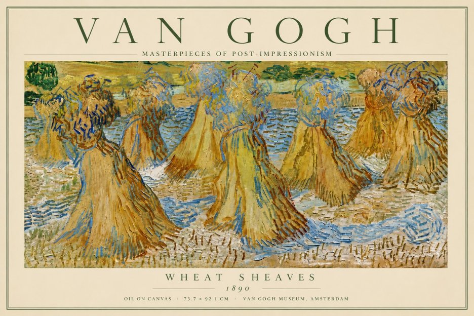 Van Gogh Wheat Sheaves No4 - Affiche