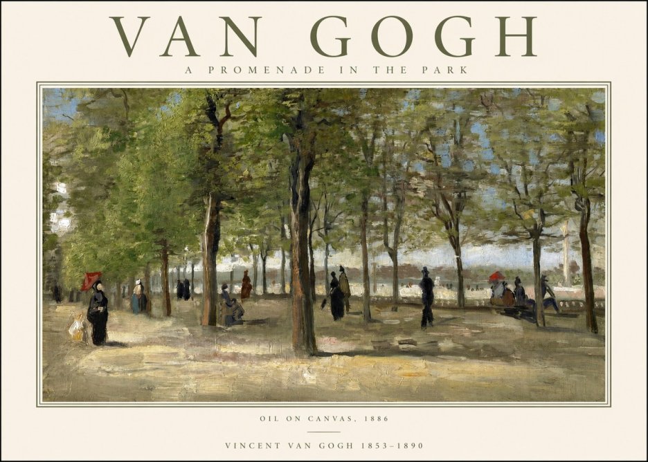 Van Gogh A Promenade in the Park No1 - Affiche