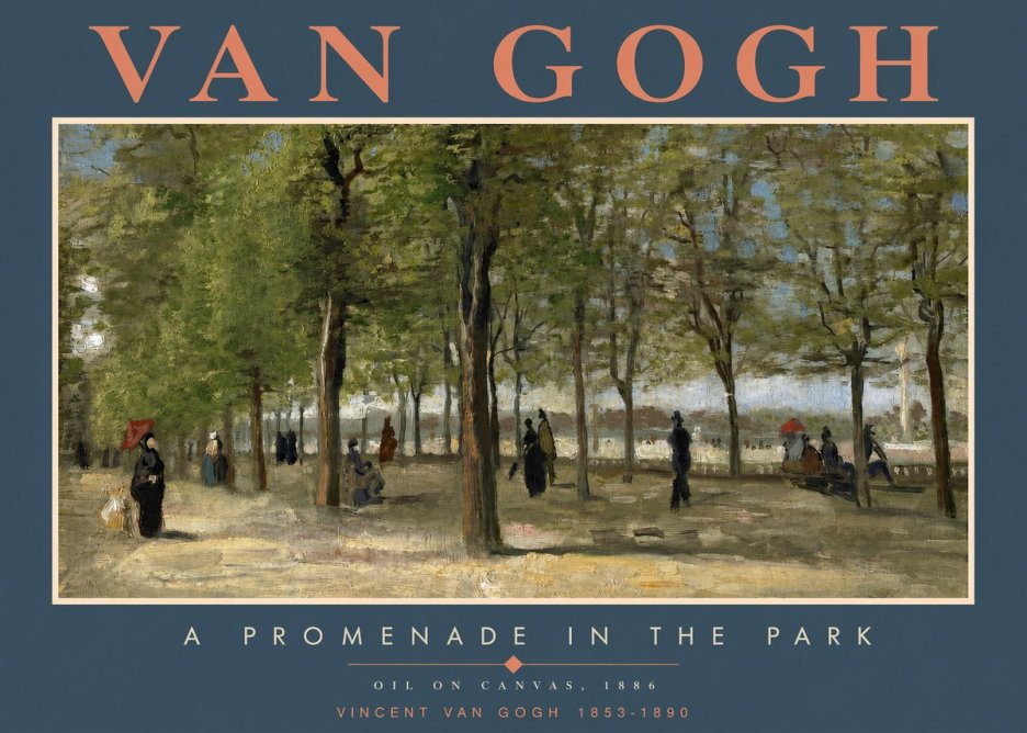 Van Gogh A Promenade in the Park No2 - Affiche